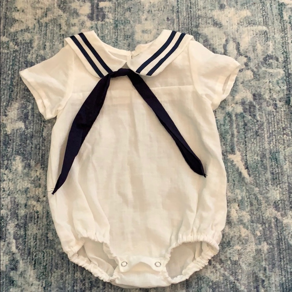 Beautiful linen sailor romper